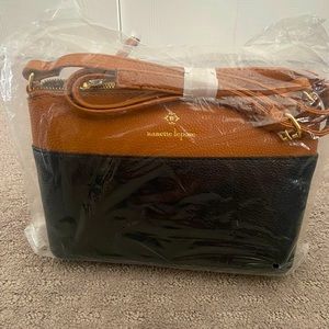 BRAND NEW Two Tone Cross Body Vegan Leather Purse